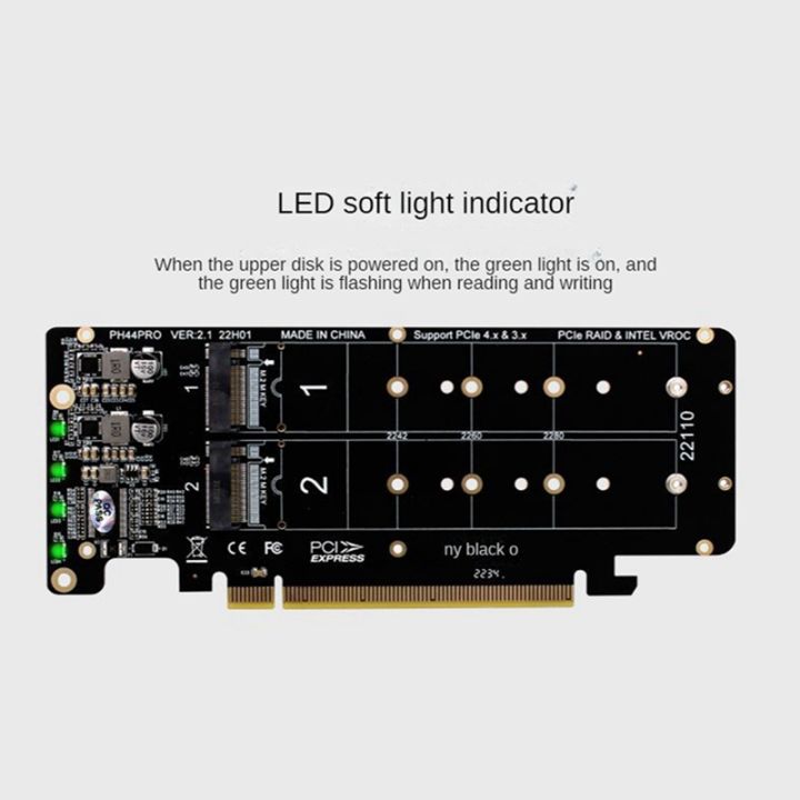 double-sided-4-disk-nvme-raid-card-pciex16-to-m-2-m-key-nvmex4ssd-2u-server-raid-array-expansion-adapter-split-card