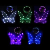 【 Party Store 】 Led เด็กผู้หญิงเครื่องแต่งกายปีกนางฟ้า