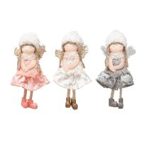 3 Pack Lace Angel ตกแต่งต้นคริสต์มาสสำหรับตุ๊กตาสำหรับเตียงบันไดเตาผิง Wall Holiday Party Garden Party Ornaments