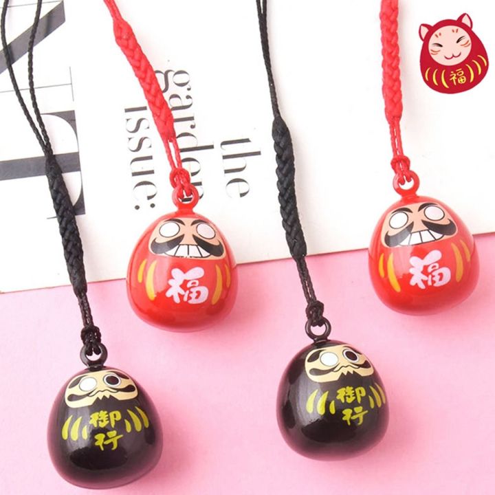 พวงกุญแจห้อยแมวกวักนำโชคมาเนกิเนโกะน่ารักแบบ-diy-พวงกุญแจอุปกรณ์ประดับโทรศัพท์กระเป๋าประดับจี้พวงกุญแจจี้รูปกระดิ่งดารุมะญี่ปุ่น