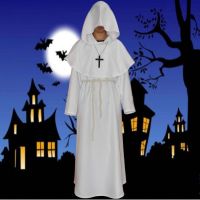 Women Men Medieval Monk Wizard Priest Halloween Cosplay Costumes Party Role Playing Dress Up Outfit Masquerade Carnival Suit