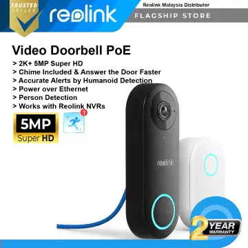 Reolink Video Doorbell PoE Smart 2K+ Wired Video Doorbell w/Chime