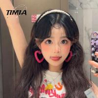 TIMIA Y2K กระดุมต่างหูรูปหัวใจหรูหรา แบบไม่ต้องเจาะ ฮาราจูกุ หวานหวานแหววว ต่างหูแบบห้อย สำหรับผู้หญิง