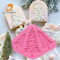Christmas Tree Silicone Fondant Mold Christmas Tree Cake Decorating Soap Moulds Cupcake Decorations Bakeware Snowman Mold Bread Cake  Cookie Accessori