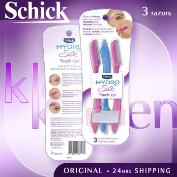 Schick Hydro Silk Touch-Up Multipurpose Exfoliating Face Razor for Women  Dermaplaning Tool, Eyebrow Razor, and Facial Razor with Precision Cover, 3