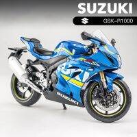 มอเตอร์ไซค์1:12โมโตหล่อแบบของเล่นโมเดล F-Suzuki GSX-R1000กันสะเทือนแบบออฟโรดของขวัญชุดโมเดลสะสมรถยนต์มอเตอร์ไซค์