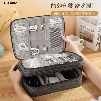 Headset charger waterproof receive a box of multi-function receipt line bag double layers dust arrange