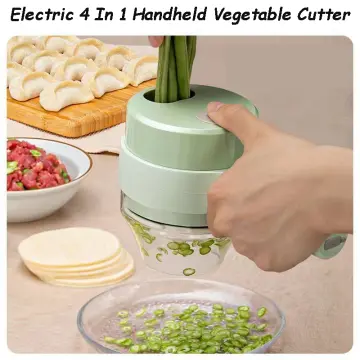 4 In 1 Handheld Electric Vegetable Cutter Set Durable Chili Vegetable  Crusher
