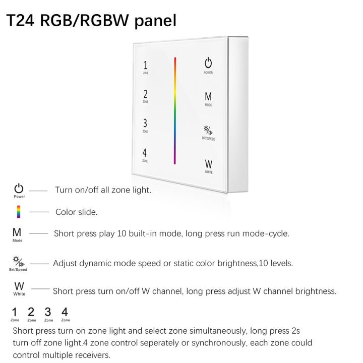 quality-รีโมทแผงสัมผัสอัจฉริยะ4โซน-t21-t22-t24-t25-2-4ก-การหรี่แสงได้-rgb-rgbw-rgb-cct-ตัวควบคุมไฟ-led-ความสว่างสำหรับแถบไฟ-led