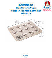 Chefmade Non Stick 12 Cups Heart Shape Madeleine Pan WK 9422 (11-7560)