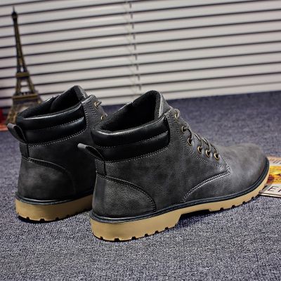 Winter Men Boots Shoes Outdoor Safety Style Short Boots Flat Casual Martin Boots