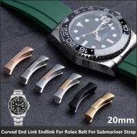 （Bar watchband）ลิงก์ปลายโค้ง2ชิ้น20มม. สำหรับสายนาฬิกา Rolex สำหรับสายนาฬิกายางหนังการเชื่อมต่อแบบไร้รอยสายรัดนาฬิกาเรือดำน้ำ2ชิ้น