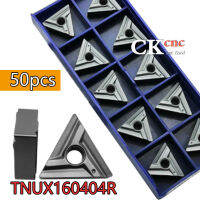 50Pcs TNUX160404R NN LTCK10 TNUX1604สามเหลี่ยมเครื่องกลึงใส่ตัดการหมุนคาร์ไบด์ที่ระบุได้แทรก TNMG160404R