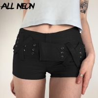 【CC】 ALLNeon 90s Wasit Design Denim Shorts Grunge Short Jeans Fashion Streetwear Hot Pant Bottom