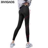 [HOT HULXOIQQQEWV 573] BIVIGAOS ไมโครความดัน Sharkskin Leggings ผู้หญิงสีดำออกกำลังกายสร้างสะโพกยก Leggings ผอมบางกีฬาออกกำลังกาย Leggings