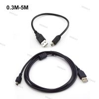 0.3M 5M Usb Male To Mini 5P Usb Power Charging Data Cable Charger Line T Port Connectors For Extend Car Dvr Digital Camera Wire WDAGTH