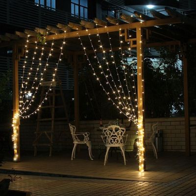 【✱2023 HOT✱】 wangshenghui ไฟ Led ตกแต่งไฟตกแต่ง Luces X3m 3ม. 300Led Eu/Us สายไฟนางฟ้า Led สวนปาร์ตี้คริสต์มาสงานแต่งงาน