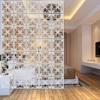 White Hanging Room Divider,12Pieces Wood-Plastic DIY Panel Screens Partition Wall Dividers Room Decoration Biombo 11.4x11.4 Inch