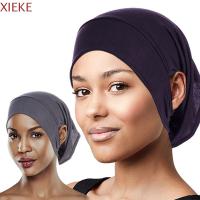 XIEKE สำหรับ hijabs พร้อมส่ง อุปกรณ์เสริมเสริม หมวกคลุมฮิญาบ ใต้ฝามีรูหู หมวกผ้าพันคออิสลาม ฮิญาบของผู้หญิง