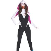 ☽✹✧ จักรวาลคู่ขนาน Spider-Man Gwen cos เสื้อผ้าเด็กผู้ใหญ่บอดี้สูทฮาโลวีนชุดการแสดงผู้ผลิตหญิง