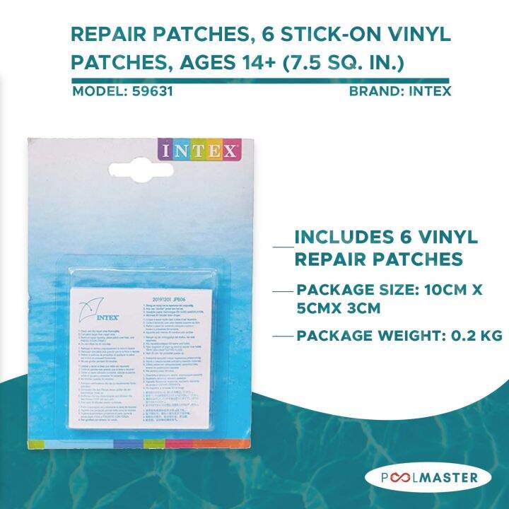Intex 59631 Repair Patches, Stick-On, Ages 14+, Blister Card | Lazada PH