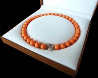 Rare Huge 12mm South Sea Orange Shell Pearl Necklace Heart Clasp 18
