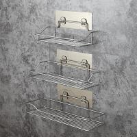 Stainless Steel Storage Rack Shelf Punch-Free Kitchen Toilet Wall Hanging Bathroom Organizer Accessories Corner Shelf Drain Set