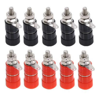 5Pcs 4mm Banana Socket Professional Binding Post Nut Banana Plug Jack Connector Nickel Plated YTQHANF