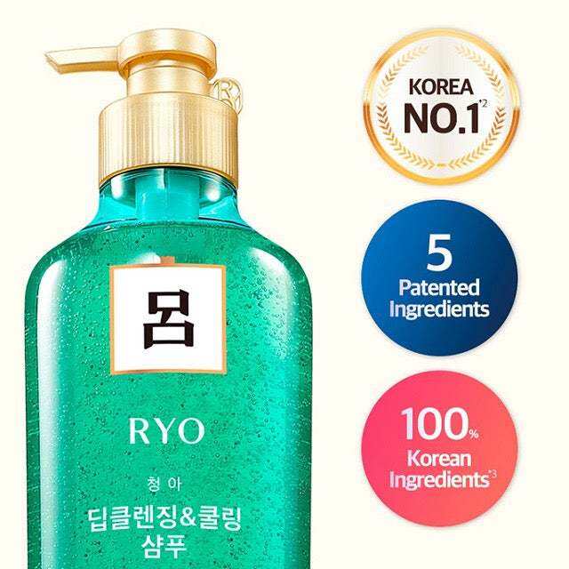 แชมพูเกาหลี-ของแท้นำเข้าจากเกาหลี100-ryo-shampoo-550ml-สูตรบำรุงรากผม-ลดผมร่วง-สูตรบำรุงผมเสีย-ผมแตกปลาย-สูตรเย็น-ลดมัน-แชมพูรโย