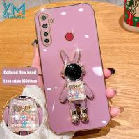 YiMia เคสโทรศัพท์แฟชั่นลายการ์ตูนรูปกระต่ายลูกกวาดสำหรับ Realme 5 5i 6i 5วินาที8i 7i C2 9i 5 Pro 7 8 Pro 9 Pro 7 8 8 8 5G 9 10 10 Pro 5G ลูกกวาด TPU เคสนิ่มเคลือบอิเล็คโทรเพลทดีลักซ์ฝาครอบโทรศัพท์กันกระแทกมีที่ยึดรูปกระต่าย