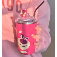 แก้วหมี Lotso ต๊าววสีชมพูวววว แก้วเก็บความเย็นลายลิขสิทธิ์ 600ml