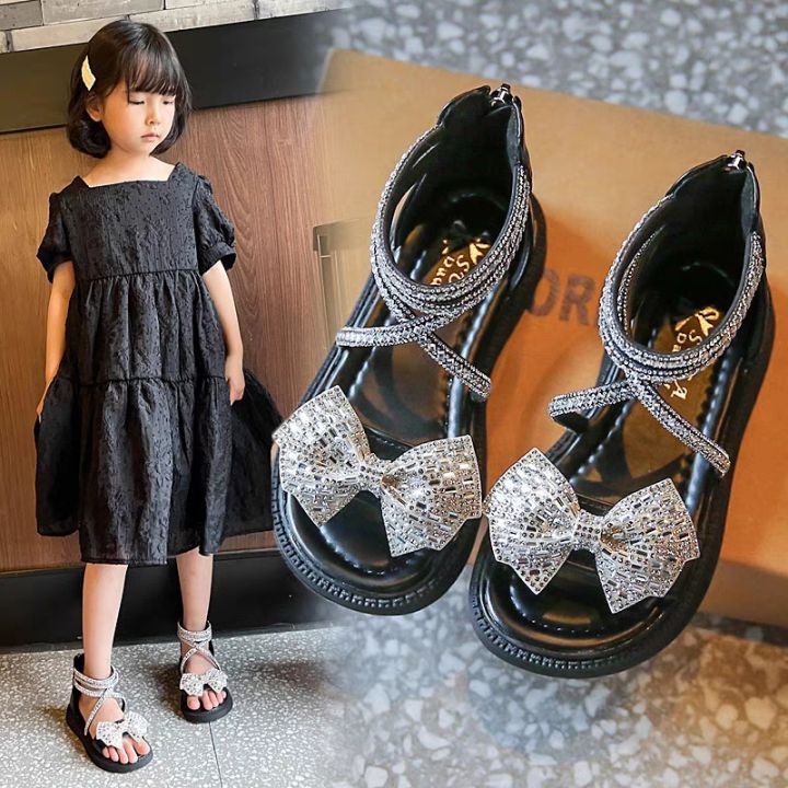 รองเท้าแตะเด็กผู้หญิงไซส์23-37รองเท้าเจ้าหญิงเพชรลุยน้ำรองเท้าโรมันฤดูร้อนใหม่พื้นรองเท้านุ่ม