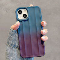 เคสที่ครอบโทรศัพท์แบบหรูหราซิลิโคนแบบนิ่มกันกระแทกแบบแท่งแนวตั้งไล่ระดับสีสำหรับ iPhone 11 12 13 14 Pro Max XS XR X