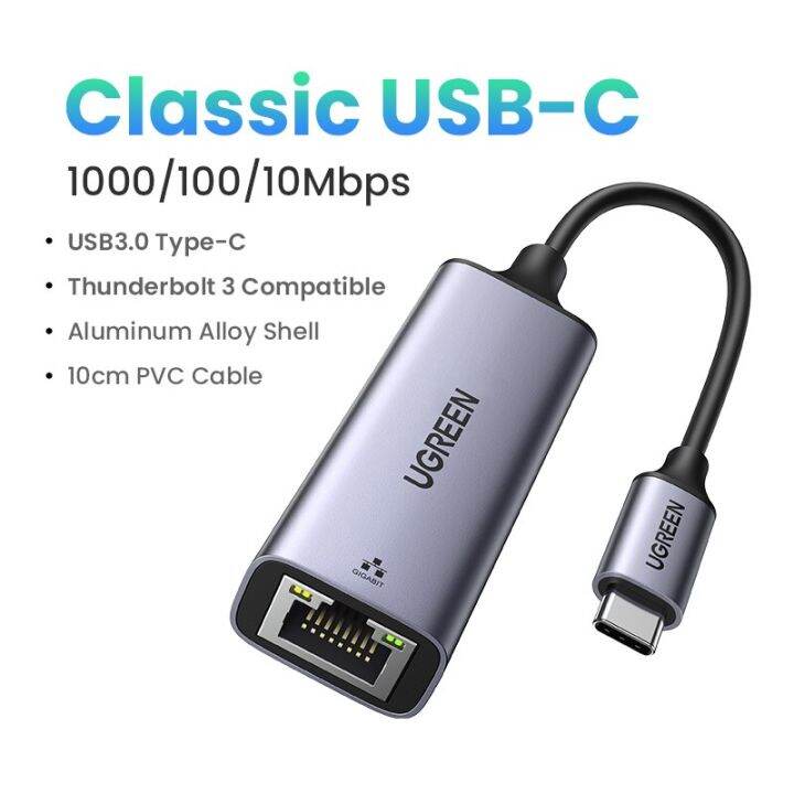 UGREEN USB C Ethernet Adapter 1000Mbps Thunderbolt 3 USB RJ45 Lan ...