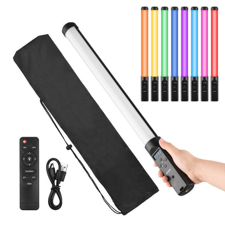 Handheld RGB Tube Light LED Video Light Wand 3200K 5500K Dimmable 9