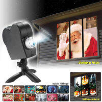 Christmas Halloween Laser Projector 12 Movies Disco Light Mini Window Display Home Projector Indoor Outdoor Project