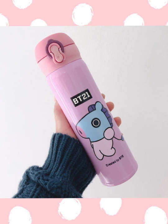500ML BTS BT21 Vacuum Cup Water Thermos Bottle Heat Preservation