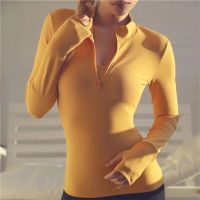 Women Sports Gym Yoga Shirts Half Zipper Long Sleeve Sportswear Tops Fitness Running Jackets Training Jogging Workout T shirts
