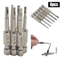 6Pcs 50Mm Magnetik Segitiga Screwdriver Bits S2 Steel 1/4. 16 Cm Shank Hex Obeng Bit Set DIY Tangan Alat