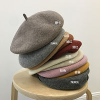 ? Autumn And Winter Korean Style Japanese Style Simple All-Match Knitted Wool Beret Ladies Cute College Style Celebrity Ladies Hat