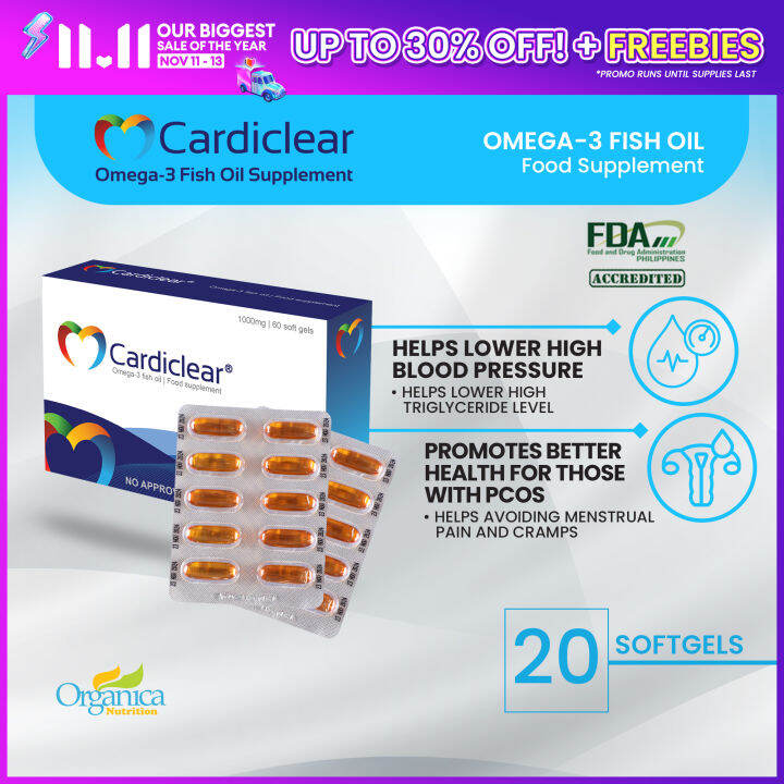 [Fish Oil for Lower Cholesterol & Blood Pressure] Cardiclear Omega3