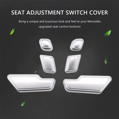 Car Zinc Alloy Door Seat Adjust Button Switch Cover Sticker Trim for C E ML Class W204 W212 W218 Accessories