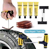 ชุดเครื่องมือซ่อมยางสำหรับรถยนต์รถจักรยานยนต์จักรยานยางเจาะ Quick Repairing Studding Plug With Seals Glue Rubber Stripes Set