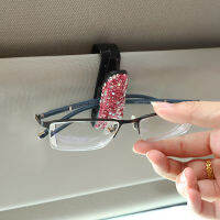 Rhinestone Diamond Decoration Clip Sun Visor Glasses cket Bill Clip Portable Sunglasses Eyeglasses Auto Car Interior Supplies