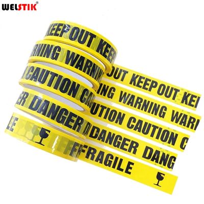 1 Roll 25m Yellow Warning Sign Tapes DIY Sticker Caution Danger Barrier Safety Reminder For Store Warehouse Factory Mall School Adhesives Tape