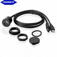 DOXINGYE 3Ft In Car Dash Flush Mount USB 2.0 HDMI Video Waterproof Extension Cable Lead Adapter M / F For Car Motorcycle Boat