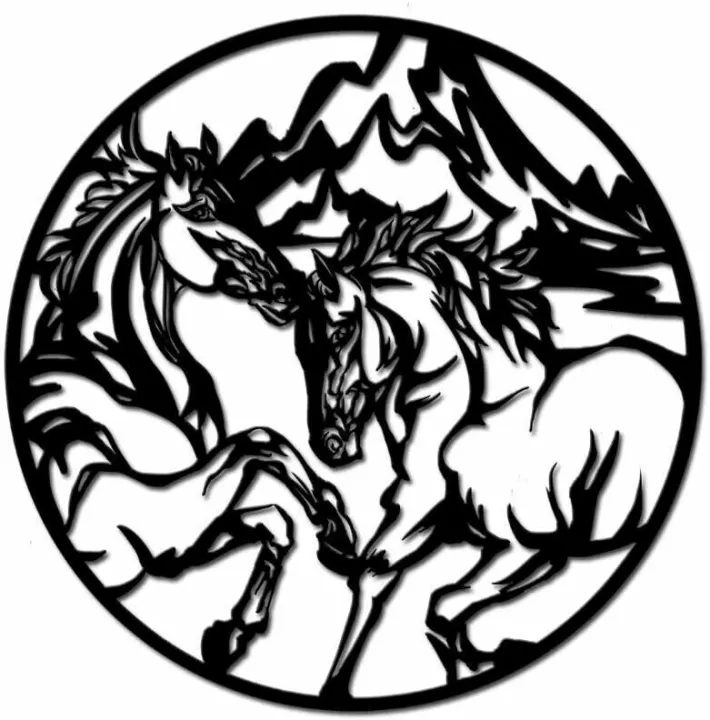 Horse Metal Wall Art Decor Abstract Horses Lovers Silhouette Metal Wall