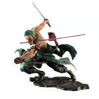 หนึ่งชิ้น Banpresto Anime Roronoa Zoro Stand. รุ่นของเก็บตุ๊กตาขยับแขนขาได้พีวีซีของขวัญของเล่นเด็ก18ซม.