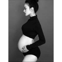 【DT】hot！ Loose Photographic One-line Neck Womens Gown Soft Maternity and for Photoshoot