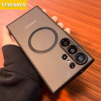 YEWAWA เคสเกราะใสสีด้านสำหรับ Magsafe หรูหราสำหรับ Samsung S23 S22อัลตร้าพลัสกันกระแทก